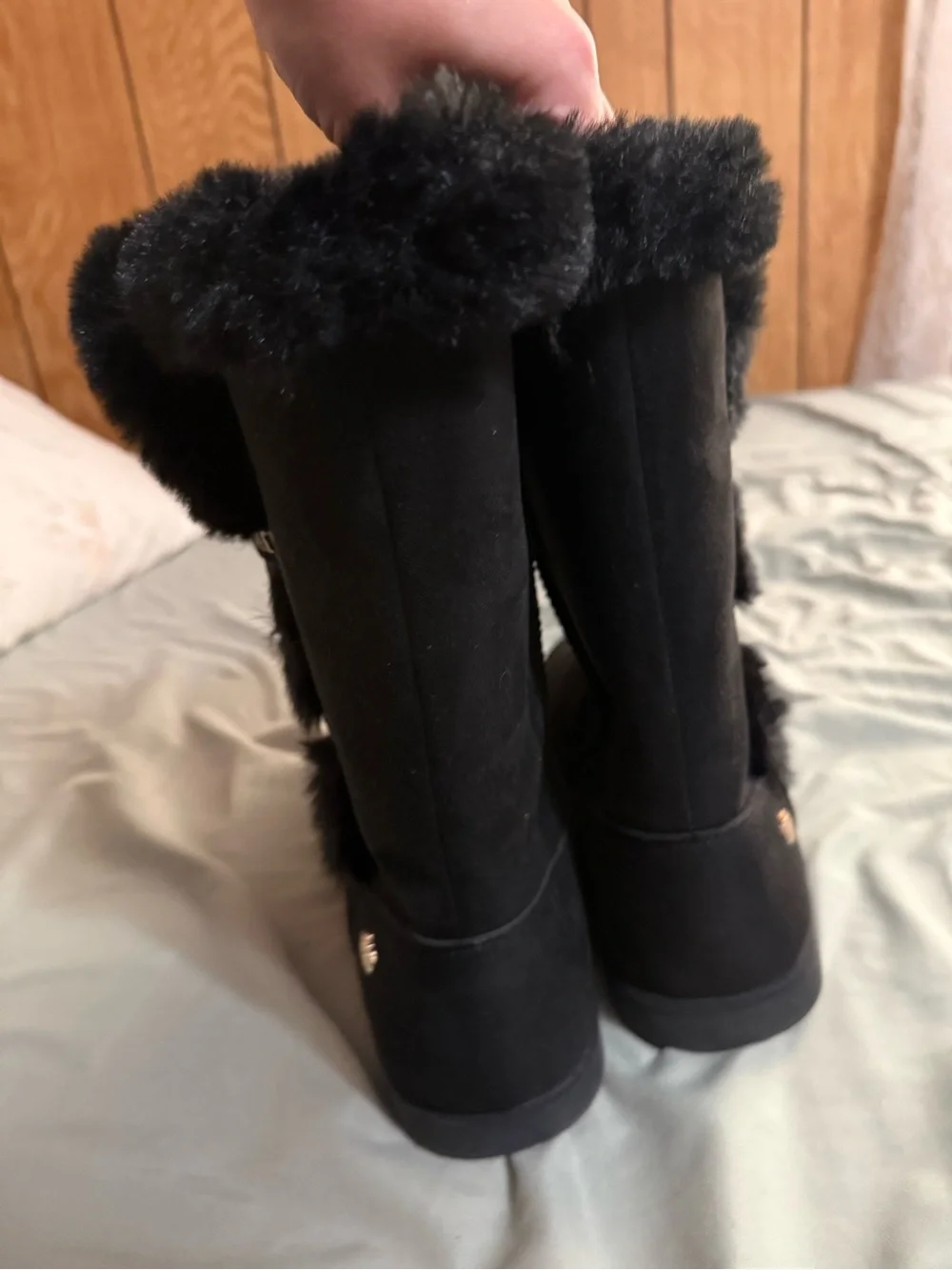 Juicy Couture Black Faux Fur Lined Booties